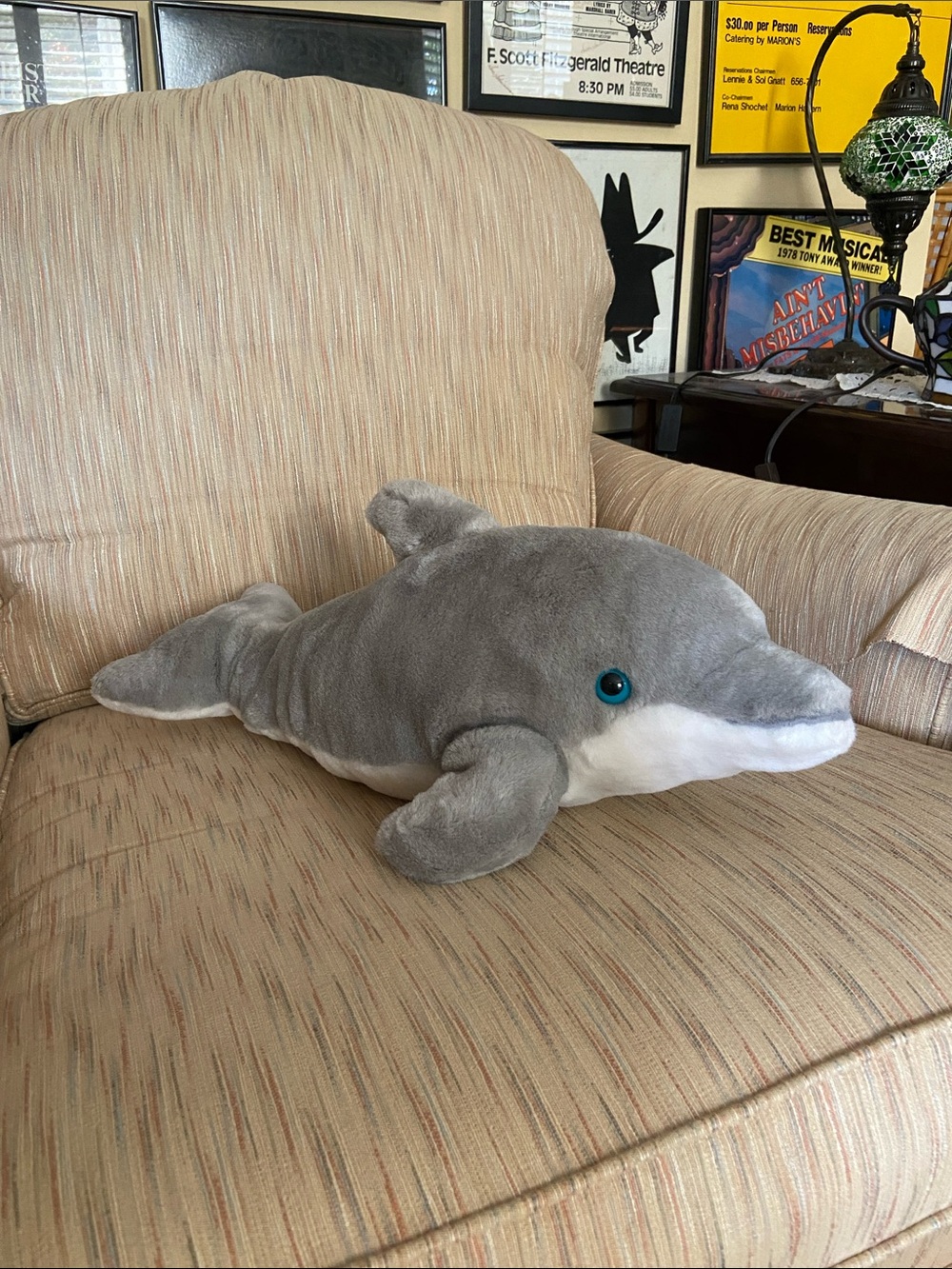 Plush Dolphin Stuffed Animal - Gray and White Soft Toy (Shamu)